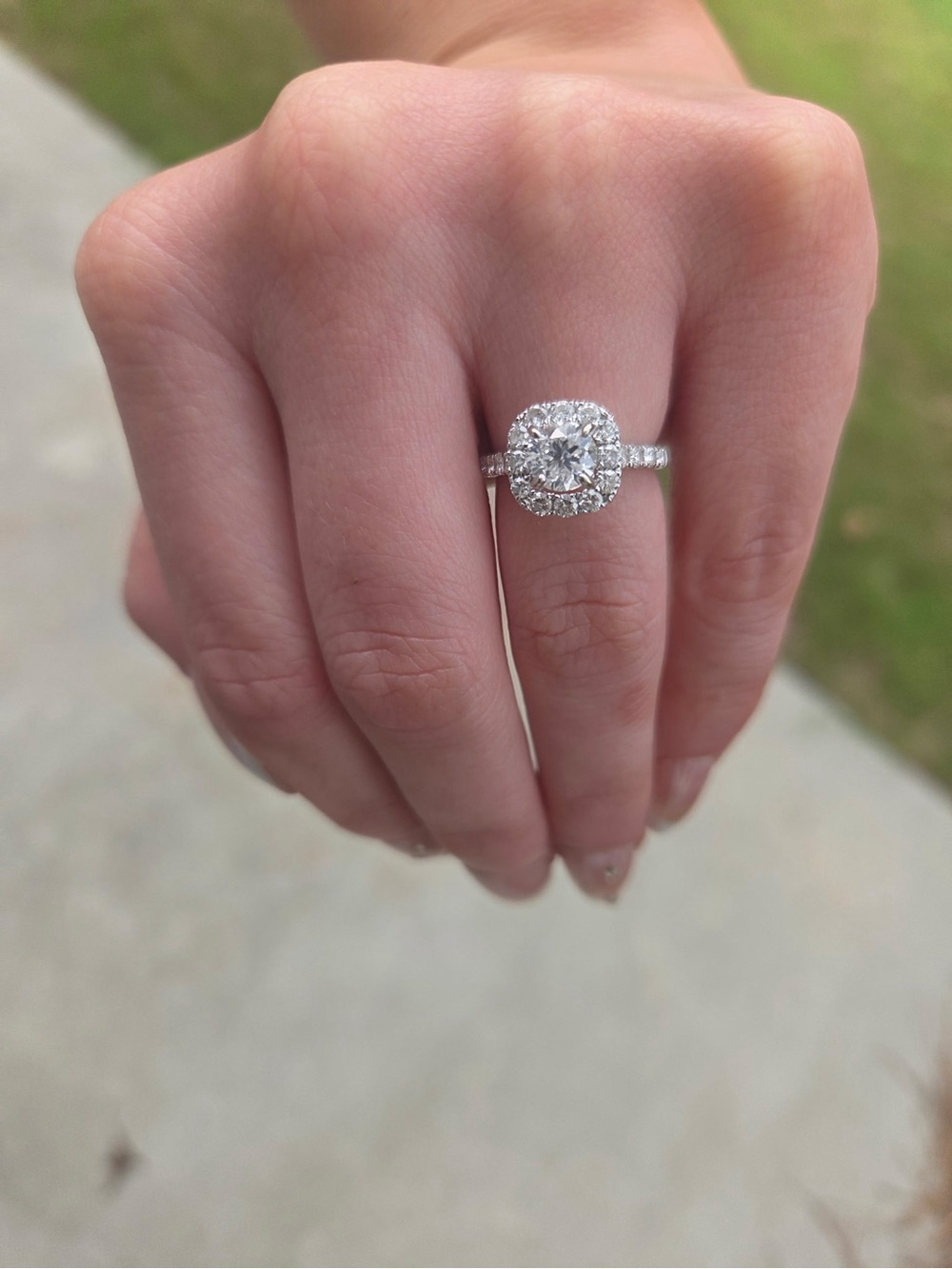 White Halo Diamond Ring in Silver Tone - Classic Sparkle